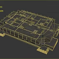 Large Industrial Building Structure Featuring Multiple Roofs Brick Walls And Support Structures