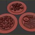 Fresh Appetizing Food Plates With Meatballs Sliced Meat And Dipping Sauce