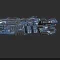 Futuristic Warship With Advanced Structure Detailed Components And Blue Camouflage Design