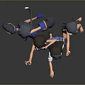 Four Anime Style Game and Movie Characters with Various Outfits and Cat Paw Gloves