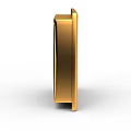 Black Component Featuring Golden Frame And Small Circular Dots Inside Structure