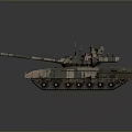 Modern Military Tank With Camouflage Pattern Main Gun And Armored Turret