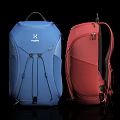 Haglofs Blue And Red Backpacks With External Design And Internal Structure 3d model