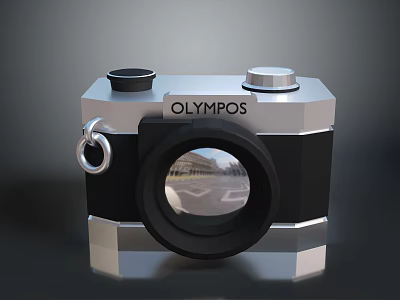 OLYMPOS Computer Webcam With Silver Black Body Lens And Retro Design Knob 3d model