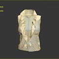 Feminine Ruffled Blouse Shirt With Light Pink White Gradient And Zipper Front Design