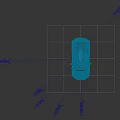 Blue Supercar With Rear Spoiler Yellow Headlights And Sporty Exterior Design
