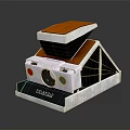 Polaroid Retro Electronic Camera With Orange Top And Silver Body Design 3d model