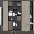 Modern Decorative Cabinet With Open Shelves Books And Decorative Items