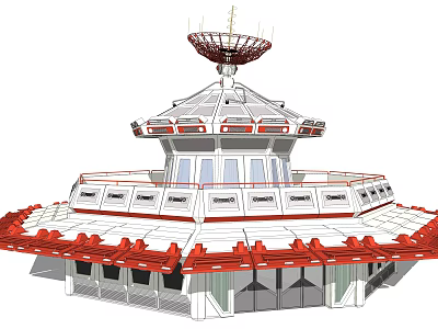 Modern Radar Radar Tower 3d model