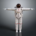 White Astronaut Spacesuit with Open Arms Design and Helmet Equipment Features 3d model