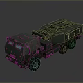 Military Green Tank With Heavy Duty Cargo Bed And Multiple Wheels