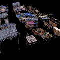 Vegetable stand fruit and vegetable stand combination vegetable market market stall market life props low face number low model simple model game film and television level super realistic 3d model