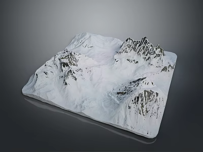 Scenic Snow Covered Mountain Landscape Featuring Rugged Peaks And Natural Texture 3d model