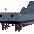 Modern Warship With Gray Hull Red Bottom And Hull Number 1001