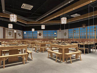 New Chinese Hot Pot Shop 3d model