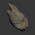 Natural Stone Decorative Ornament With Blue Luminous Veins And Textured Surface