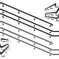 Various Styles of Metal Railings Including Mounting Hardware and Accessories
