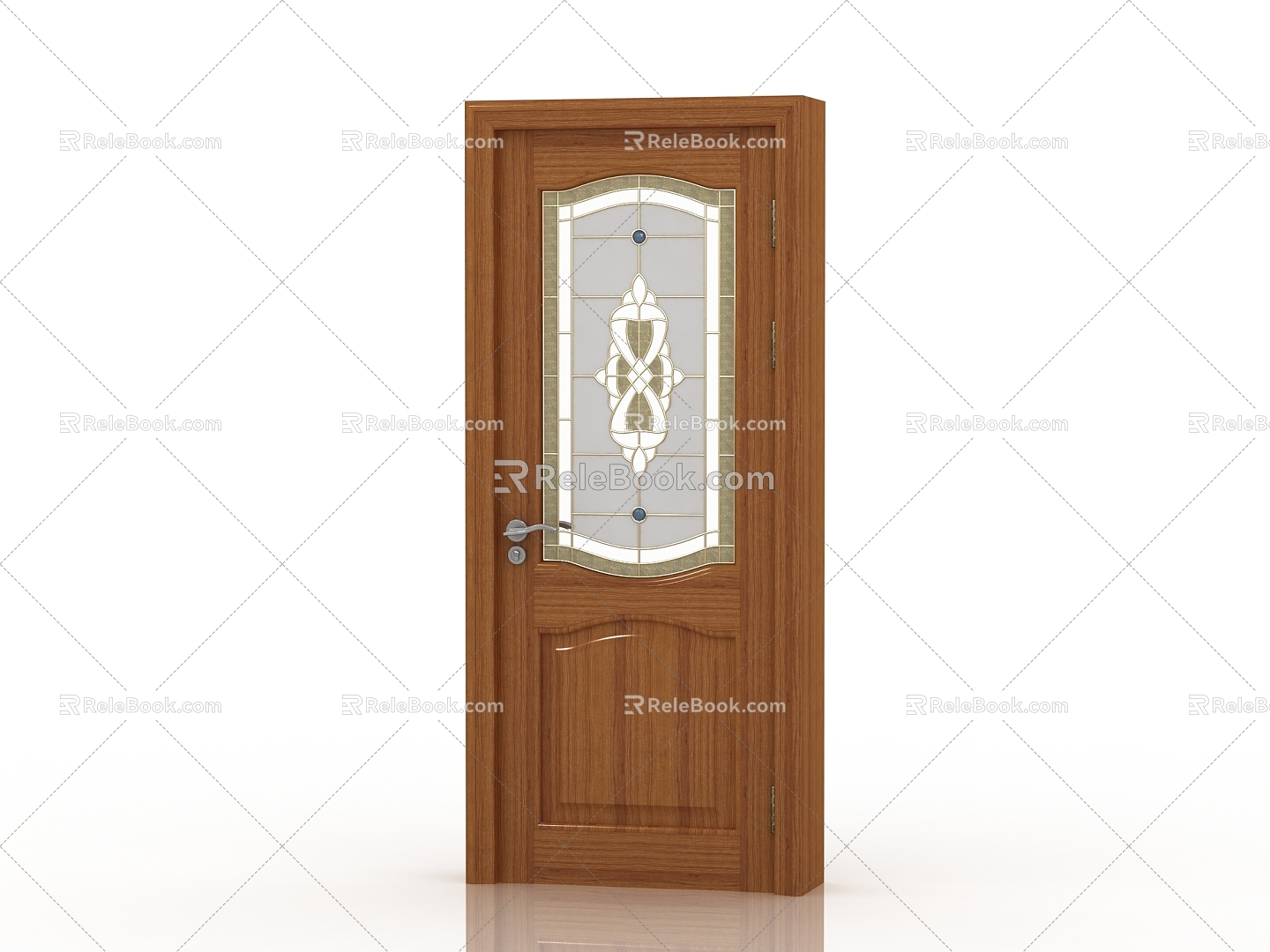 Jianou solid wood door interior door door 3d model