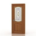 Jianou solid wood door interior door door 3d model