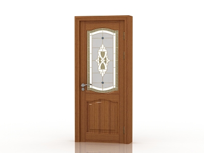 Jianou solid wood door interior door 3d model