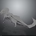 Silver Dragon Sculpture With Metallic Texture Detailed Scales Wings And Curved Tail