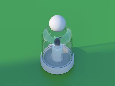 Transparent Glass Household Storage Container With White Base And Top Ball 3d model