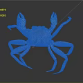 Aquatic Brown Crab with White Claws Brown Shell and Long Legs 3d model