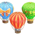 Vibrant Colorful Decorative Hot Air Balloons With Festive Patterns And Designs