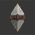 Space Aerospace Futuristic Metallic Geometric Object With Orange Lights Spikes And Textured Surface