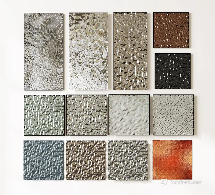 Textured Wall Decor Panels In Various Colors For Interior Decoration 3d model