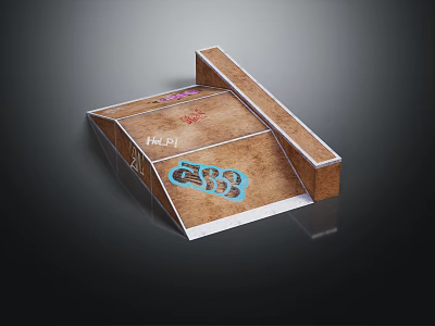 Creative Paper Display Structure With Step Design And Colorful Printed Elements 3d model