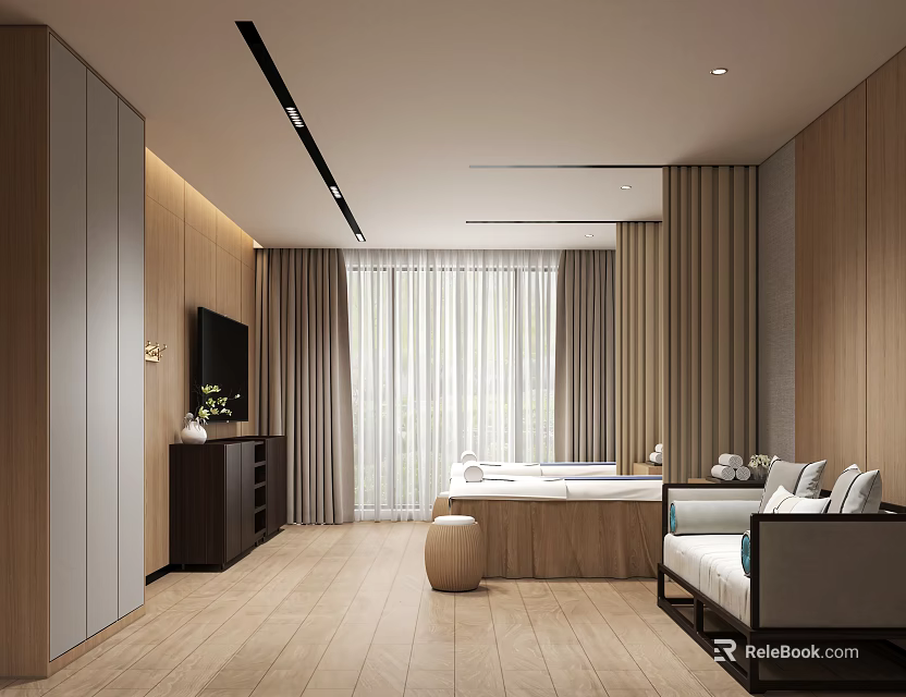 Modern Hospital Outpatient Clinic With Comfortable Waiting Area And Professional Medical Services 3d model 