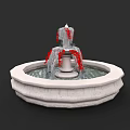 Decorative Multi Tiered Water Fountain With Stone Base And Flowing Water