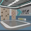 Modern Sports Shoe Specialty Store Interior With Altitude Sign Shelves And Seating Area