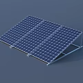 Solar Panel Array With Tilted Panels And Metal Frame Support Structure 3d model