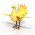 Yellow Mythical Bird With Fluffy Feathers Sharp Claws And Outstretched Wings