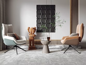 Modern leisure sofa combination single chair 3d model