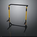 Adjustable Fitness Squat Rack With Black Frame And Yellow Adjustment Pins