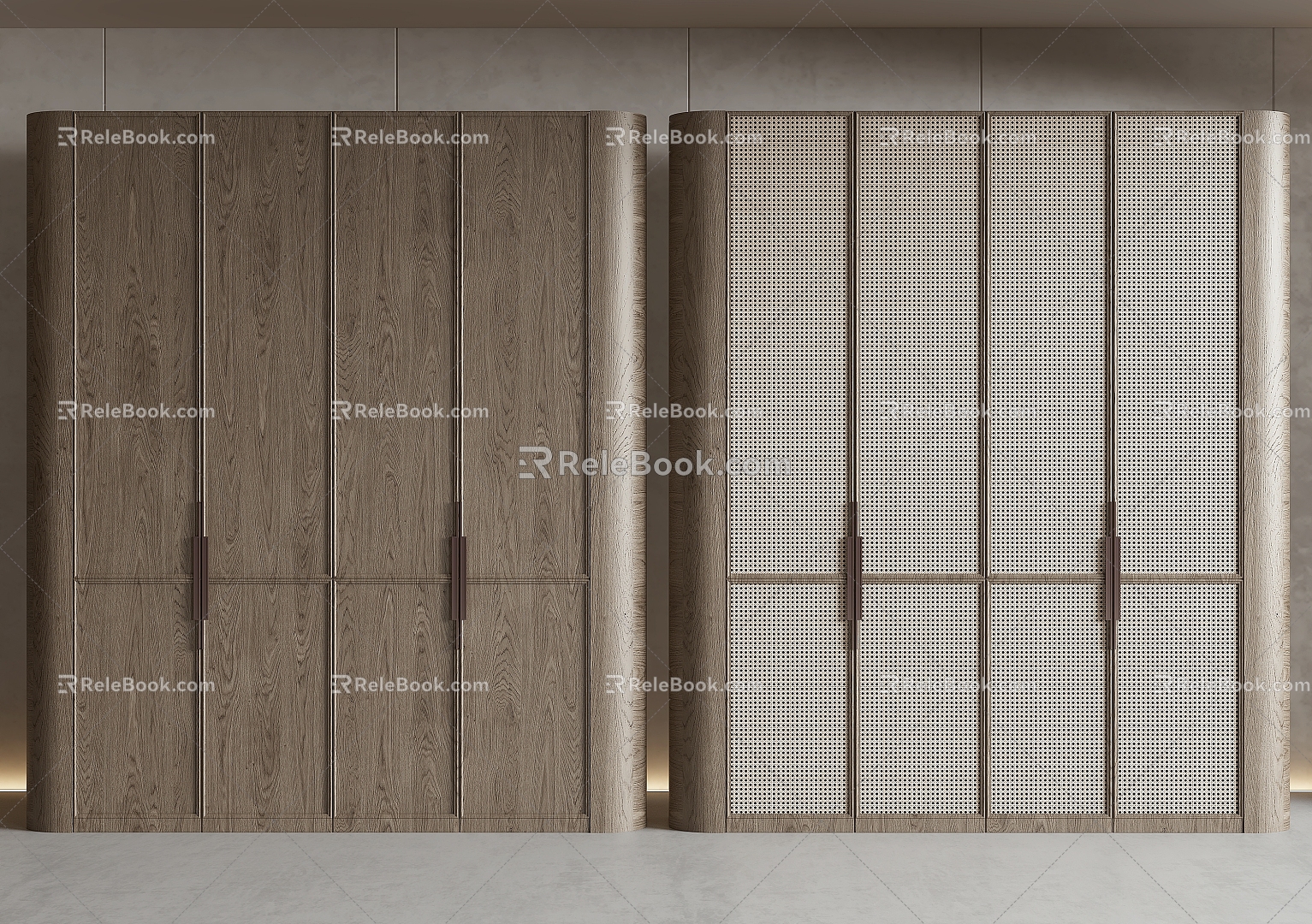 Solid wood wardrobe 3d model