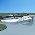 Modern Architectural Museum Building Featuring Curved Structure By Waterfront Green Landscape