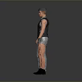 Man In Gray Vest Light Blue Shirt Gray Pants Black Shoes Standing
