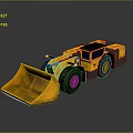 Yellow Construction Loader 3D Model With Large Bucket And Black Tires Design 3d model