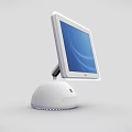 Modern White iMac Computer With Blue Screen Display And Sleek Design 3d model
