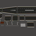 Road Infrastructure Including Various Segments Lane Markings Curved Straight Roads And Lamp Bases
