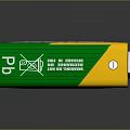 Yellow And Green New Leader Rechargeable Lead Battery With Warning Symbols
