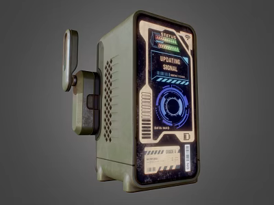 Industrial Equipment With Green Casing Display Screen Control Knob And Ventilation Holes 3d model