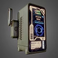 Industrial Equipment With Green Casing Display Screen Control Knob And Ventilation Holes