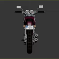 Maroon Classic Motorcycle With Black Seat And Shiny Silver Wheels Design