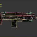 Modern Black Assault Rifle with Tactical Rail System Magazine Grip and Barrel 3D Rendered Design