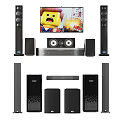 High Quality Home Theater Audio System With Floorstanding Speakers Center Channel Subwoofer And Amplifier